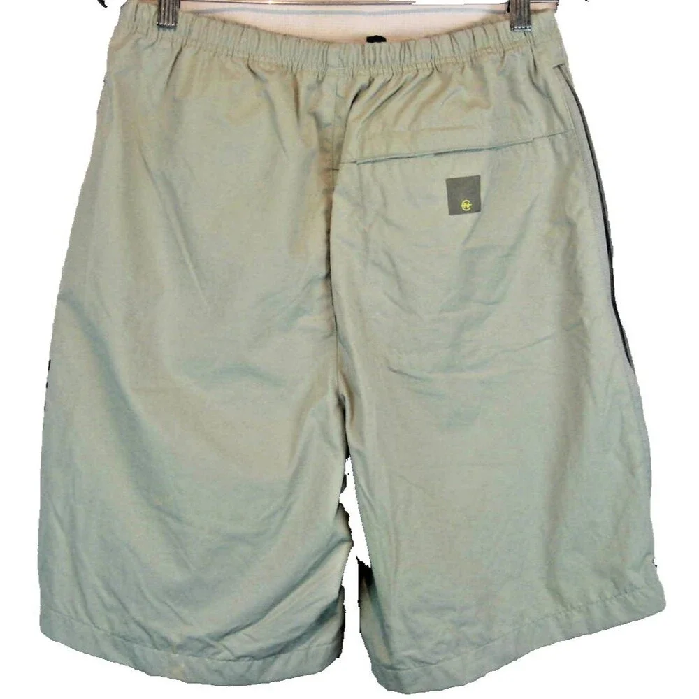 Mens Nautica Pale Green Nylon Board Shorts w Zippered Side Vents sz med x 10